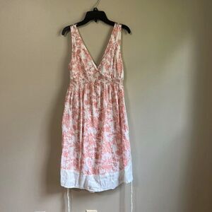 Lait designs orange and white floral dress